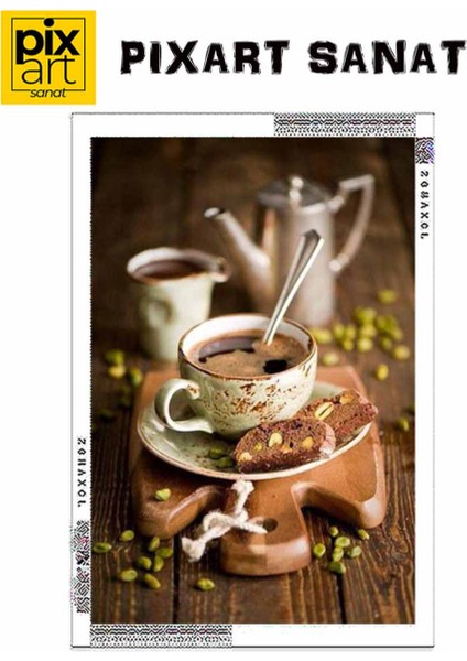 Kahve Ve Kurabiye 40 x 60 Elmas Mozaik Tablo fırsatları