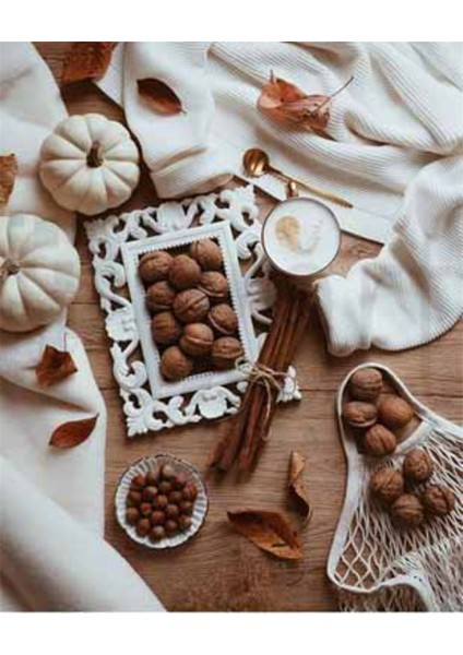 Kuruyemisler Ve Sicak Sahlep 43 x 61 Elmas Mozaik Tablo