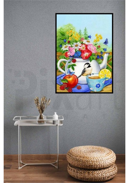 Çaydanlıktaki Çiçekler Pixart Sanat Elmas Mozaik Tablo Diamond Türkiye 41*56 fiyatları