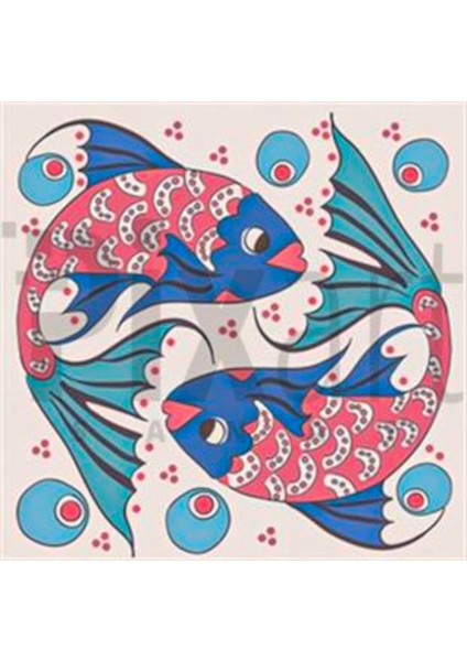 Iki Balık Desen Pixart Sanat Elmas Mozaik Tablo Diamond Türkiye 53*53