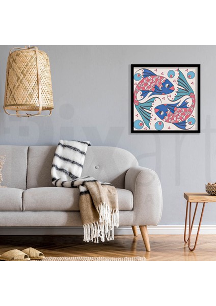 Iki Balık Desen Pixart Sanat Elmas Mozaik Tablo Diamond Türkiye 53*53 fiyatları