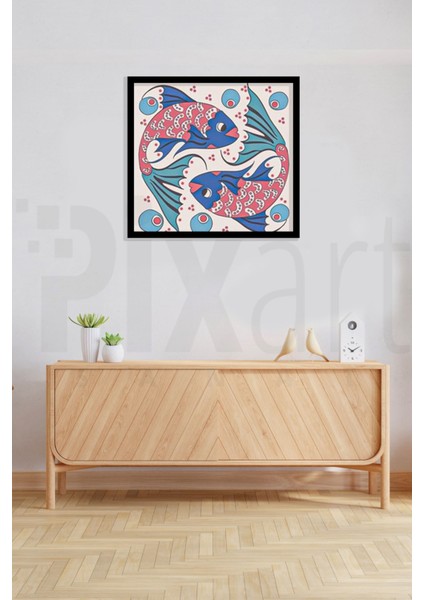 Iki Balık Desen Pixart Sanat Elmas Mozaik Tablo Diamond Türkiye 53*53 modelleri