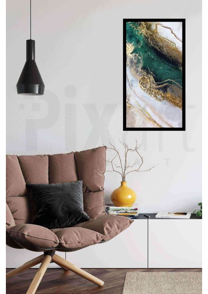 Yeşil Altın Sarısı Uyumu PixArt Sanat Elmas Mozaik Tablo Diamond Türkiye 50*88 fiyatları