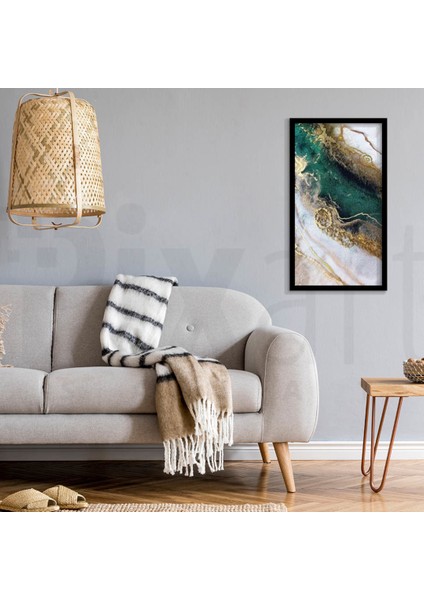 Yeşil Altın Sarısı Uyumu PixArt Sanat Elmas Mozaik Tablo Diamond Türkiye 50*88 modelleri