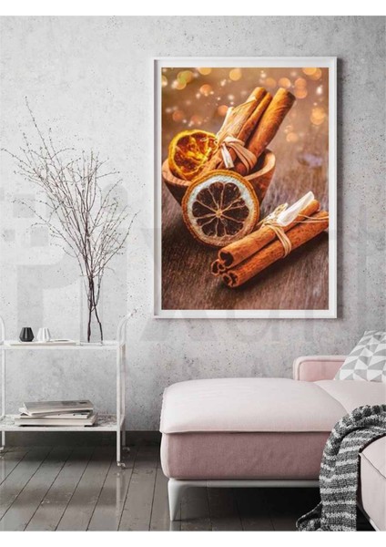 Portakal Dilimleri ve Tarçın Kabukları Pixart Sanat Elmas Mozaik Tablo Diamond Türkiye 25*38 fiyatları