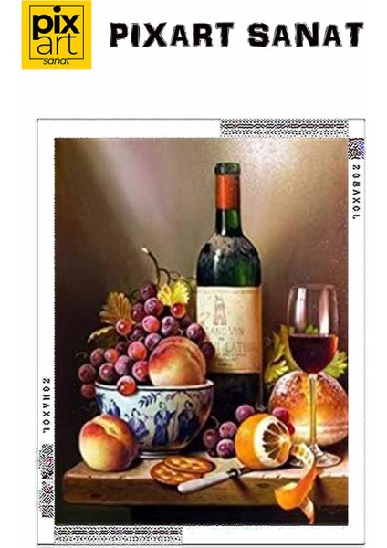 Çini Tabakta Meyveler ve Şarap Pixart Sanat Elmas Mozaik Tablo Diamond Türkiye 41*51 fırsatları