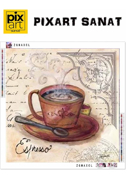 Espresso Pixart Sanat Elmas Mozaik Tablo Diamond Türkiye 51*51 fırsatları