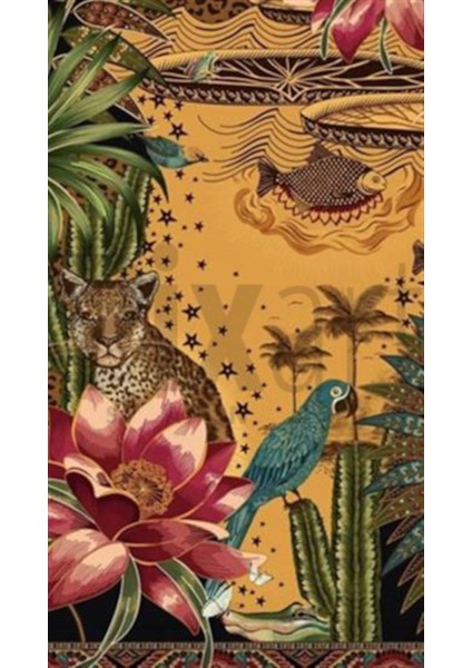 Çiçek Leopar Pixart Sanat Elmas Mozaik Tablo Diamond Türkiye 32*55