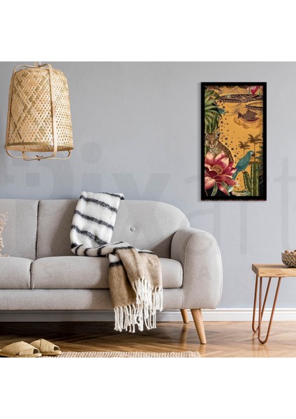 Çiçek Leopar Pixart Sanat Elmas Mozaik Tablo Diamond Türkiye 32*55 modelleri