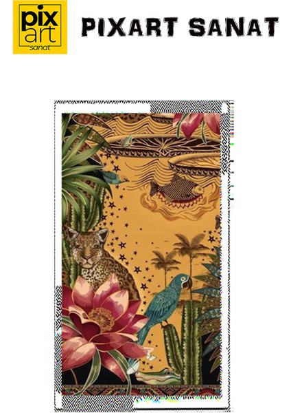 Çiçek Leopar Pixart Sanat Elmas Mozaik Tablo Diamond Türkiye 32*55 fırsatları