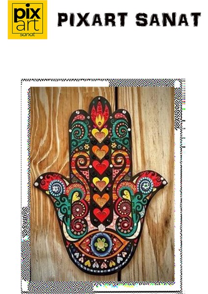 Desenli Fatma Ananın Eli Pixart Sanat Elmas Mozaik Tablo Diamond Türkiye 48*63 fırsatları