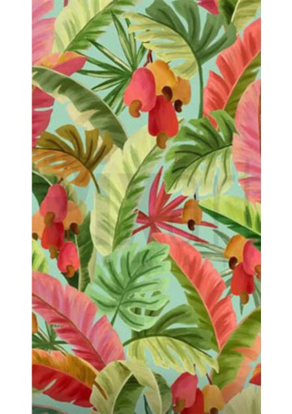 Hawai Pembe Cicekler Desen 40 x 60 Elmas Mozaik Tablo