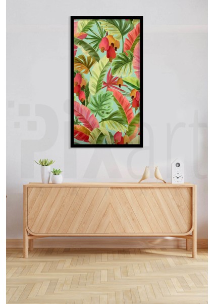 Hawai Pembe Cicekler Desen 40 x 60 Elmas Mozaik Tablo modelleri