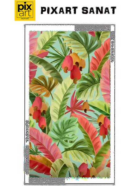 Hawai Pembe Cicekler Desen 40 x 60 Elmas Mozaik Tablo fırsatları