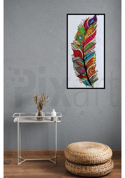 Renkli Desenlerden Oluşan Tüy Pixart Sanat Elmas Mozaik Tablo Diamond Türkiye 38*71 modelleri