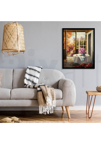 Sonbahar Manzarası Pixart Sanat Elmas Mozaik Tablo Diamond Türkiye 51*64 modelleri