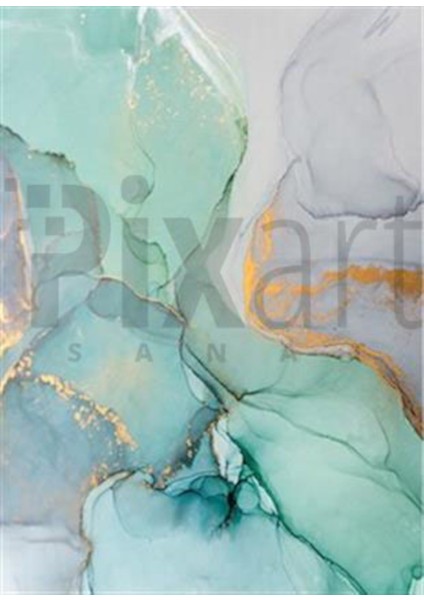 Taş Yeşil Desen Pixart Sanat Elmas Mozaik Tablo Diamond Türkiye 45*63