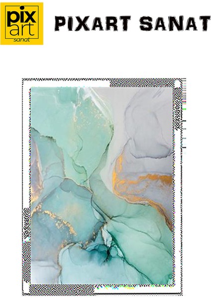 Taş Yeşil Desen Pixart Sanat Elmas Mozaik Tablo Diamond Türkiye 45*63 fırsatları