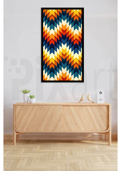 Renkli Desen 38 x 69 Elmas Mozaik Tablo modelleri