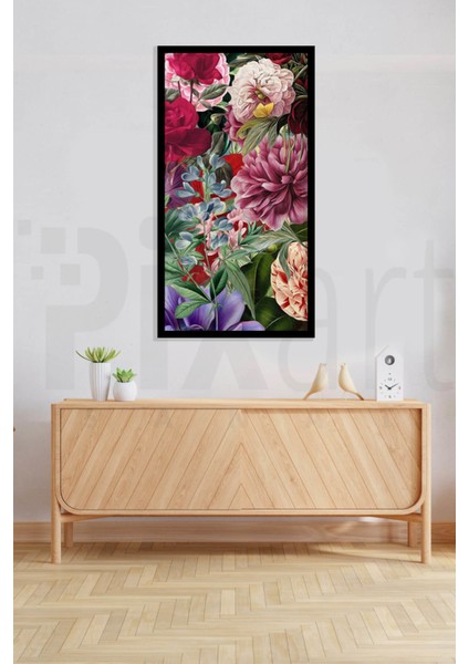 Gul Cicekleri Desen 48 x 61 Elmas Mozaik Tablo fiyatları