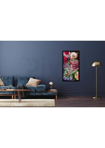 Gul Cicekleri Desen 48 x 61 Elmas Mozaik Tablo modelleri