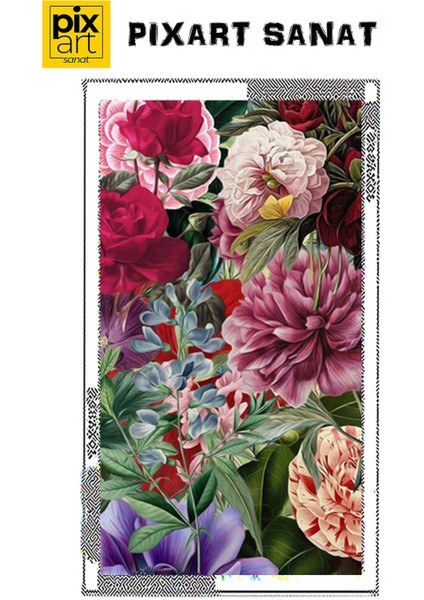 Gul Cicekleri Desen 48 x 61 Elmas Mozaik Tablo fırsatları