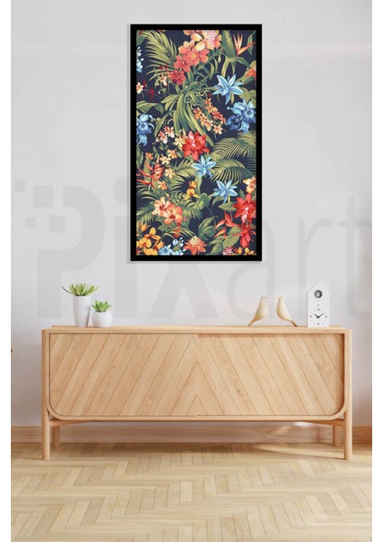 Renkli Cicek Desen 40 x 60 Elmas Mozaik Tablo modelleri