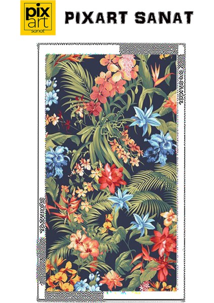 Renkli Cicek Desen 40 x 60 Elmas Mozaik Tablo fırsatları