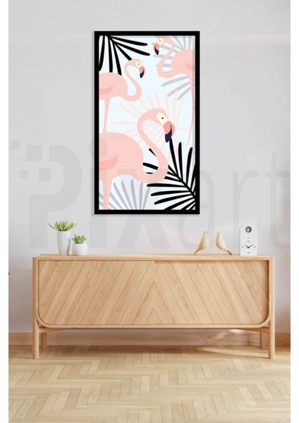 Flamingo Desen 41 x 71 Elmas Mozaik Tablo