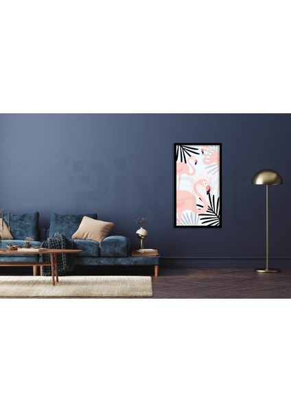 Flamingo Desen 41 x 71 Elmas Mozaik Tablo