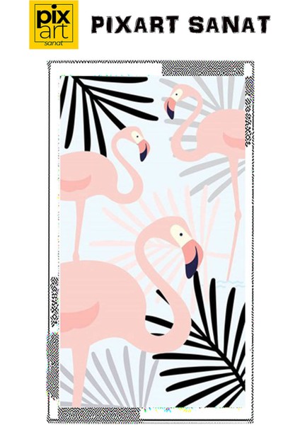Flamingo Desen 41 x 71 Elmas Mozaik Tablo