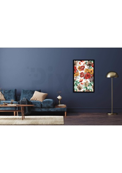 Renkli Gul Desen 40 x 50 Elmas Mozaik Tablo fiyatları