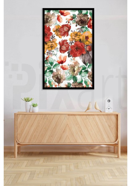 Renkli Gul Desen 40 x 50 Elmas Mozaik Tablo modelleri