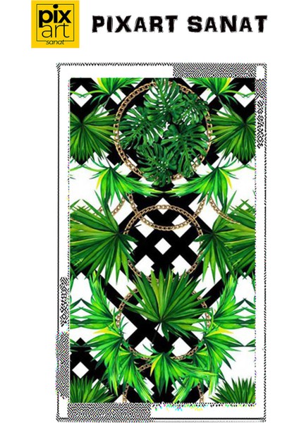 Hawaii Yaprak Zincir Desen 40 x 60 Elmas Mozaik Tablo fırsatları