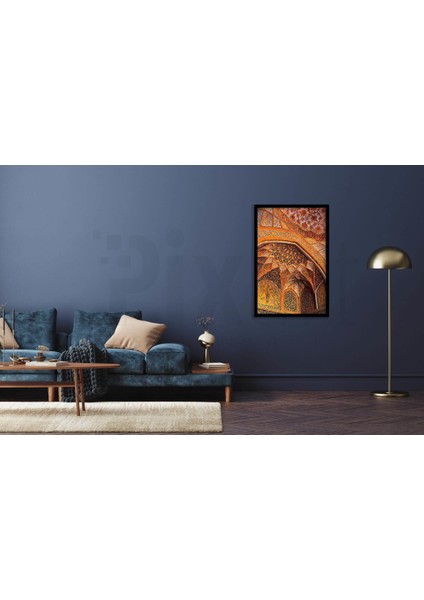 Turuncu Islamik Desen 40 x 60 Elmas Mozaik Tablo fiyatları