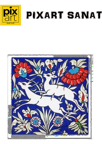 Geyik Desen PixArt Sanat Elmas Mozaik Tablo Diamond Türkiye 52*52 fırsatları