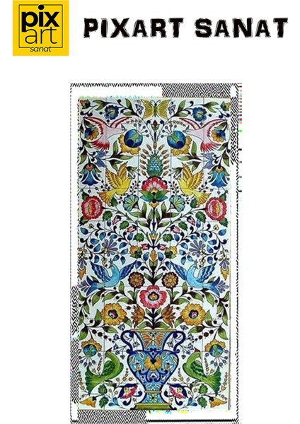 Çiçekler ve Kuşlar Pixart Sanat Elmas Mozaik Tablo Diamond Türkiye 37*77 fırsatları
