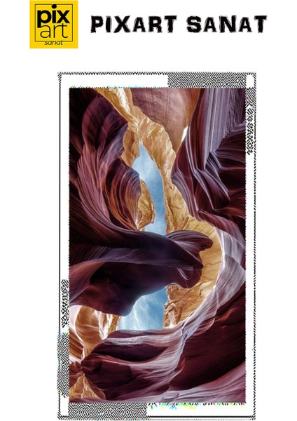 Krem Ve Mor Dalgalar 40 x 60 Elmas Mozaik Tablo fırsatları