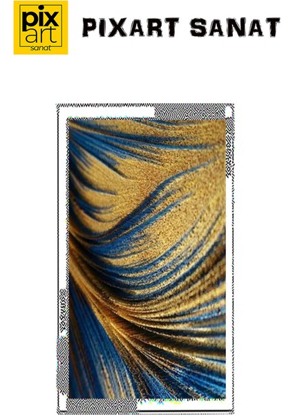 Lacivert Sarı Desen Pixart Sanat Elmas Mozaik Tablo Diamond Türkiye 50*86 fırsatları