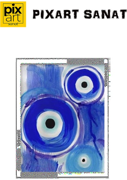 Nazar Boncuğu Tablo Pixart Sanat Elmas Mozaik Tablo Diamond Türkiye 47*60 fırsatları