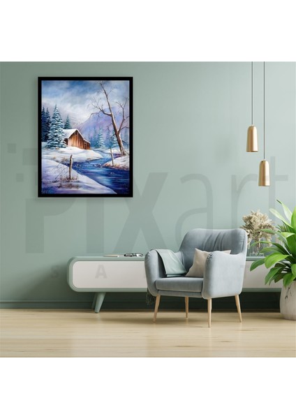 Ahşap Kulübe Pixart Sanat Elmas Mozaik Tablo Diamond Türkiye 40*50 fiyatları