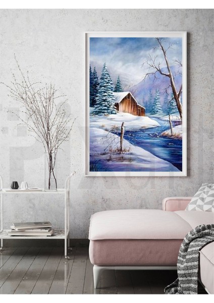 Ahşap Kulübe Pixart Sanat Elmas Mozaik Tablo Diamond Türkiye 40*50 modelleri