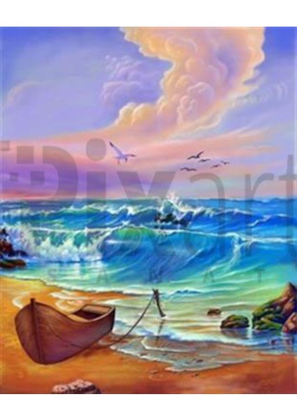 Denizdeki Dalgalar Pixaart Sanat Elmas Mozaik Tablo Diamond Türkiye 45 x 55 cm
