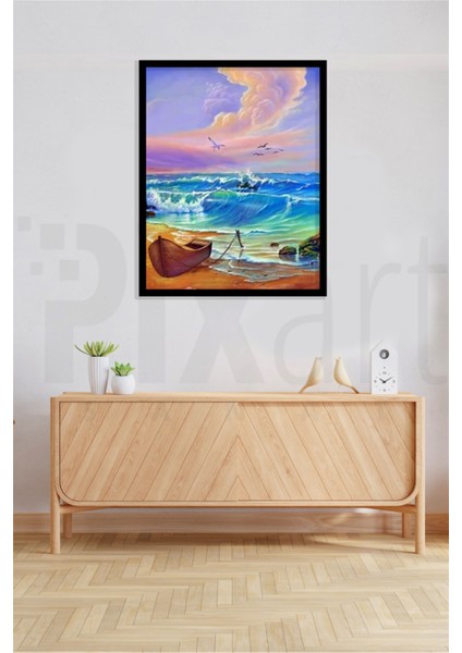 Denizdeki Dalgalar Pixaart Sanat Elmas Mozaik Tablo Diamond Türkiye 45 x 55 cm modelleri