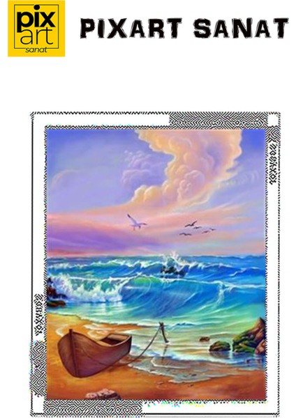 Denizdeki Dalgalar Pixaart Sanat Elmas Mozaik Tablo Diamond Türkiye 45 x 55 cm fırsatları