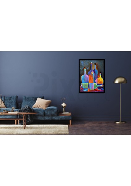 Rengarenk Şişeler Pixart Sanat Elmas Mozaik Tablo Diamond Türkiye 48*63 fiyatları