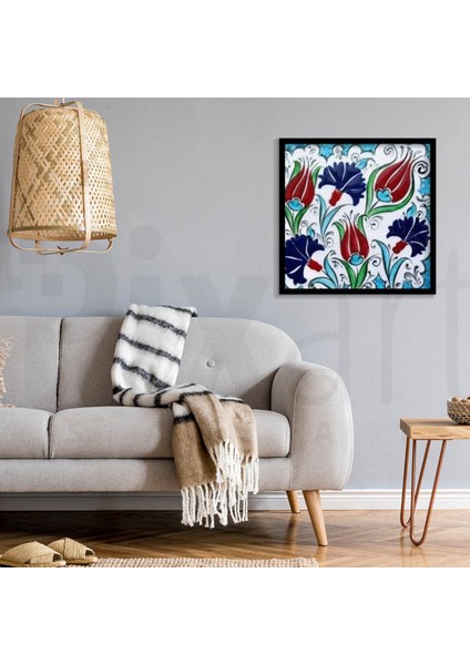 Laleler Desen Pixart Sanat Elmas Mozaik Tablo Diamond Türkiye 63*63 modelleri