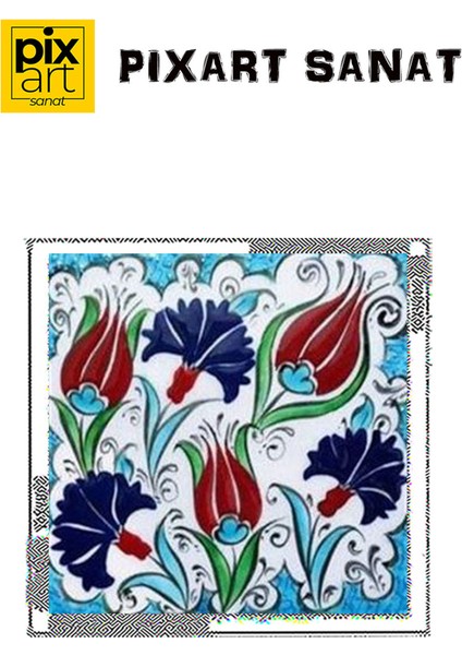 Laleler Desen Pixart Sanat Elmas Mozaik Tablo Diamond Türkiye 63*63 fırsatları