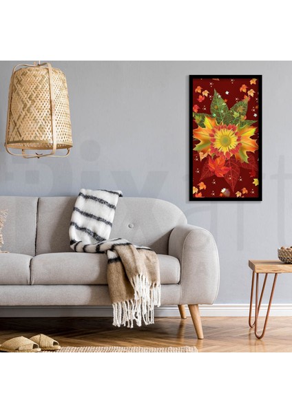 Sonbahar Temalı Yapraklar Pixart Sanat Elmas Mozaik Tablo Diamond TÜRKIYE45*78 modelleri