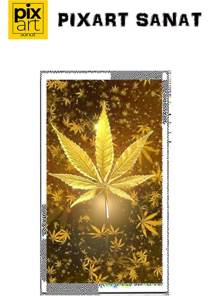 Altın Yaprak PixArt Sanat Elmas Mozaik Tablo Diamond Türkiye 45*78 fırsatları